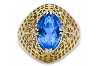 Винтаж Кольцо Сапфир 14-кв Желтое золото vrc030y